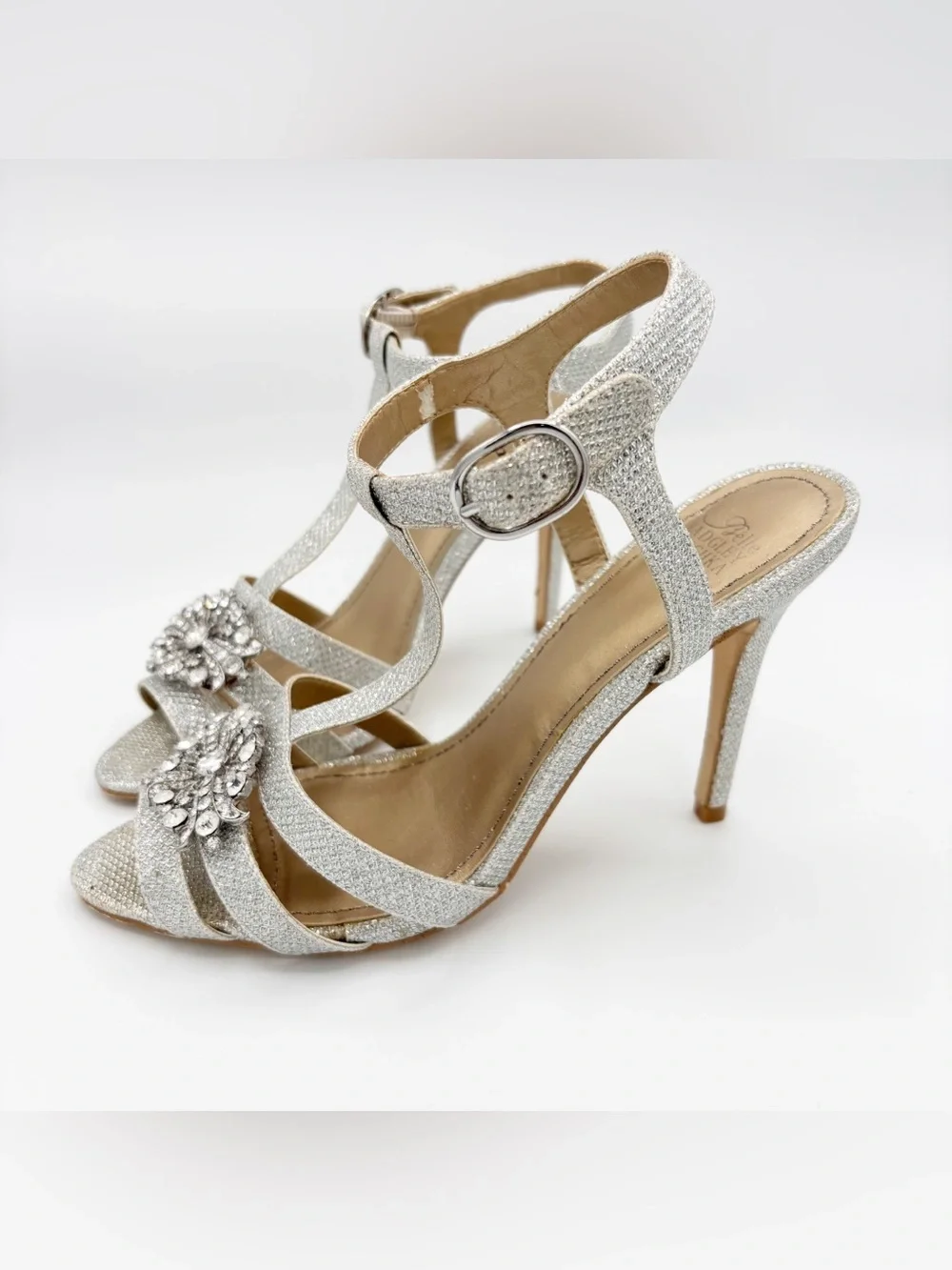 Belle Badgley Mischka Silver Heels